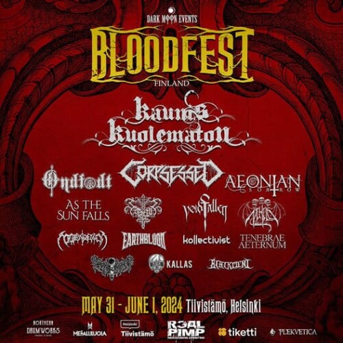 Poster of the event Bloodfest 2024 at Tiivistämö, Helsinki