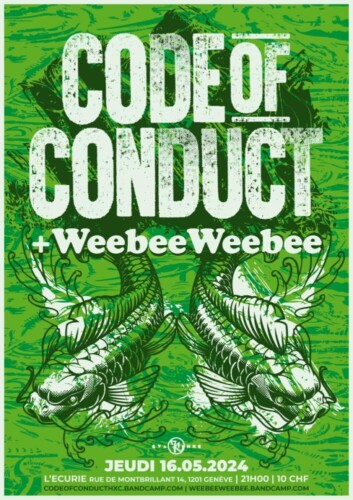 Poster of the event Hardcore Night - Code of Conduct & Weebee Weebee at L’Ecurie