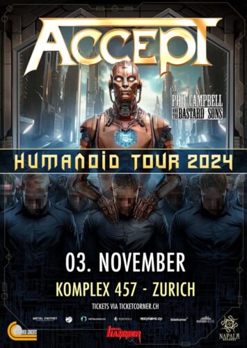 Poster von der Veranstaltung Accept - Humanoid Tour 2024 @ Komplex 457, Zürich