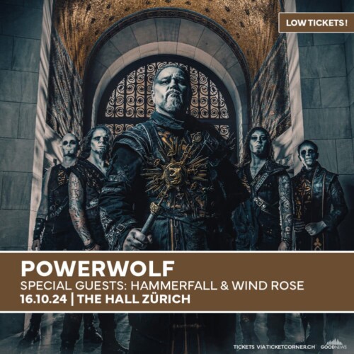 Poster von der Veranstaltung Powerwolf - Wolfsnächte 2024 @ The Hall, Zürich