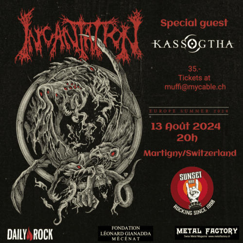 Poster von der Veranstaltung Incantation & Kassogtha @ Sunset Bar, Martigny