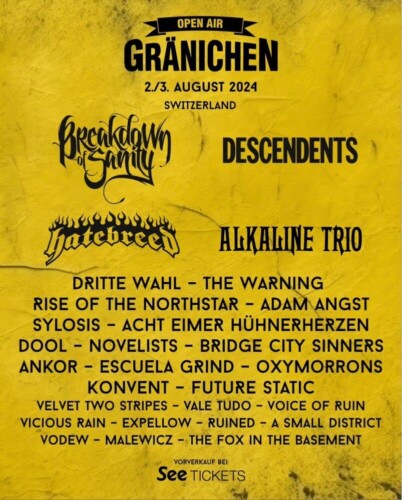 Poster von der Veranstaltung Open Air Gränichen 2024 @ Gränichen