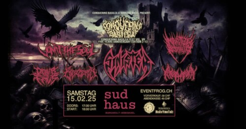 Poster von der Veranstaltung Conquering Basilea Fest Vol. VII @ Sudhaus Basel