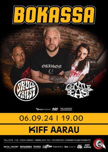 Poster von der Veranstaltung Bokassa (NOR) - Support: Skullpriest (CH) | Gentle Beast (CH) @ KIFF, Aarau