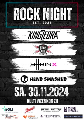 Poster von der Veranstaltung 4. Rock Night @ Kulturfabrik Wetzikon