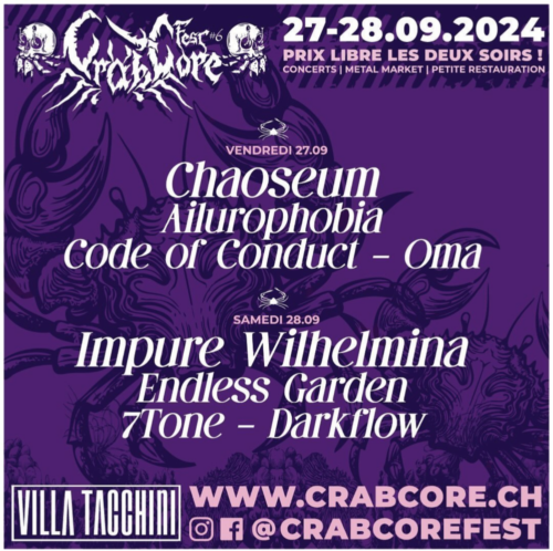 Poster of the event Crabcore Fest VI at Villa Tachini