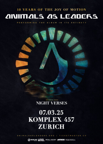 Poster of the event Animals As Leaders at Komplex 457, Zürich