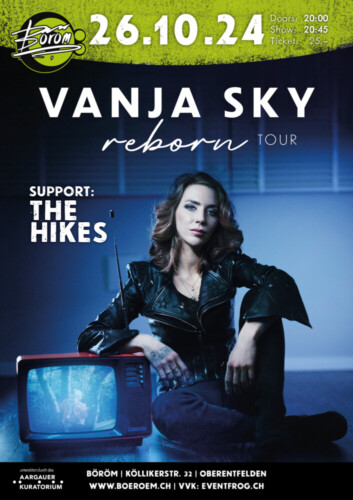 Poster von der Veranstaltung Vanja Sky (HRV) | Support: The Hikes (CH) @ Böröm pöm pöm, Oberentfelden