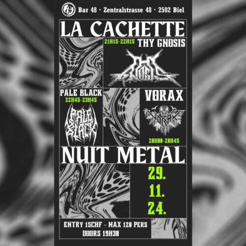 Poster von der Veranstaltung Vorax, Thy Gnosis & Pale Black @ 48