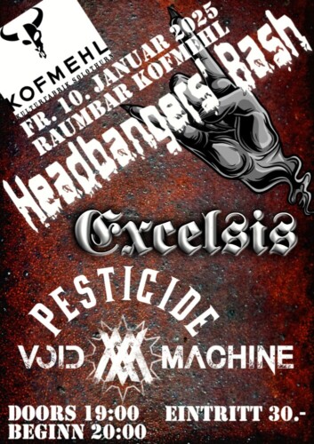 Poster von der Veranstaltung Void Machine, Excelsis & Pesticide @ Kofmehl, Solothurn