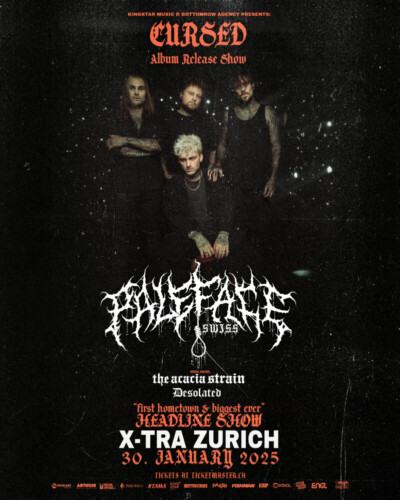 Poster von der Veranstaltung PALEFACE SWISS, The Acacia Strain & Desolated @ Dynamo, Zürich