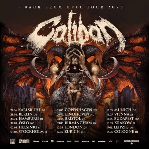 Poster von der Veranstaltung Caliban ( Back From Hell Tour 2025 ) @ Komplex 457, Zürich