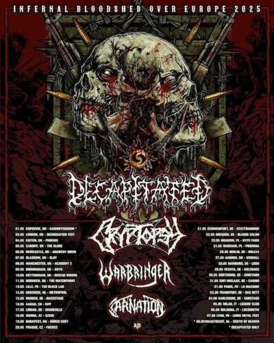 Poster of the event Decapitated, Cryptopsy, Warbringer & Carnation at KIFF, Aarau