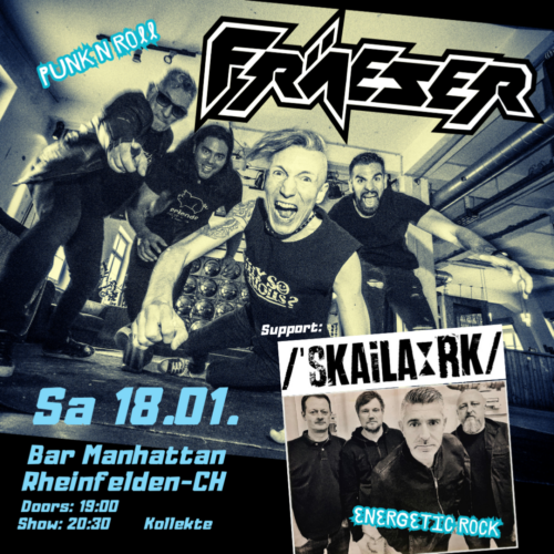 Poster von der Veranstaltung FRÄESER, Support: Skailark @ Bar Manhattan