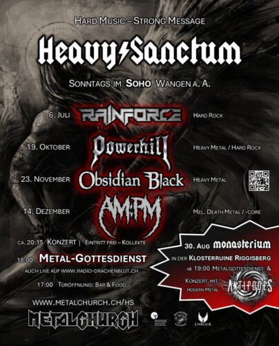 Poster von der Veranstaltung Powerhill at Metal Church - Heavy Sanctum @ Soho