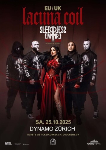 Poster von der Veranstaltung Lacuna Coil - Sleepless Empire Tour 2025 @ Dynamo, Zürich