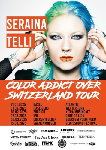 Poster von der Veranstaltung SERAINA TELLI – Color Addict Tour @ Böröm pöm pöm, Oberentfelden