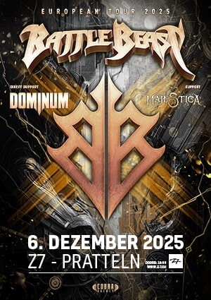 Poster von der Veranstaltung Battle Beast (European Tour 2025) @ Konzertfabrik Z7, Pratteln