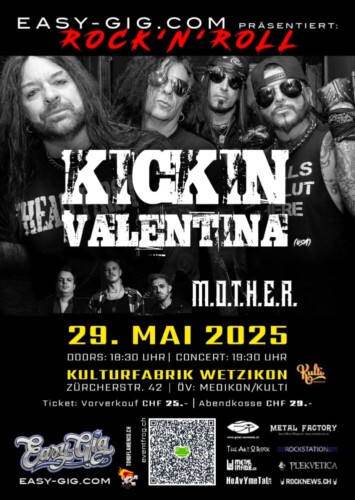 Poster von der Veranstaltung Kickin Valentina & M.O.T.H.E.R. - Rock n Roll in der Kulti Wetzikon @ Kulturfabrik Wetzikon