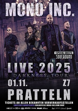 Poster of the event Mono Inc.(Live 2025) at Konzertfabrik Z7, Pratteln