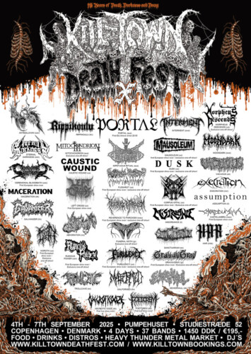 Poster von der Veranstaltung Kill-Town Death Fest X: 15 years of Death, Darkness and Decay @ Pumpehuset