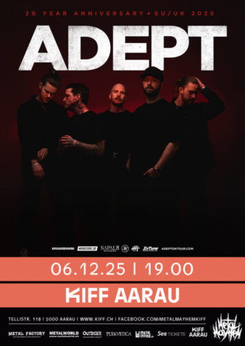 Poster von der Veranstaltung Adept @ KIFF, Aarau
