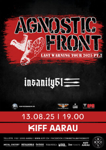 Poster von der Veranstaltung Agnostic Front @ KIFF, Aarau