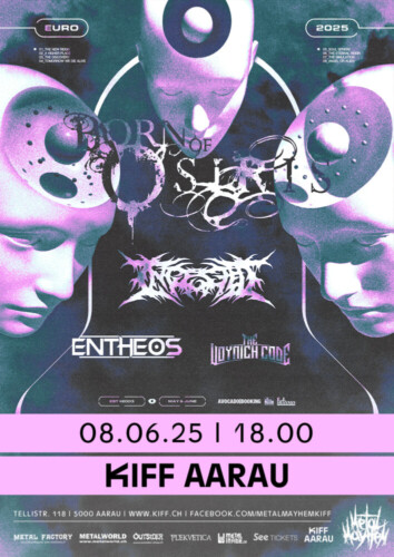 Poster von der Veranstaltung Born Of Osiris, Ingested, Entheos & The Voynich Code @ KIFF, Aarau