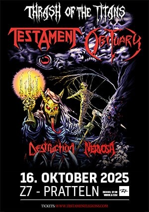 Poster von der Veranstaltung Thrash of the Titans Tour 2025 @ Konzertfabrik Z7, Pratteln