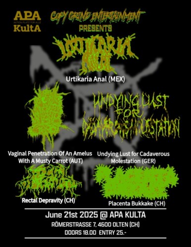 Poster von der Veranstaltung Urtikaria Anal & VxPxOxAxAxWxAxMxC @ APA KultA