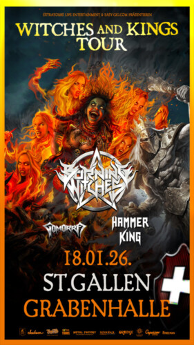 Poster of the event BURNING WITCHES, Hammer King & Gomorra at Grabenhalle, St. Gallen