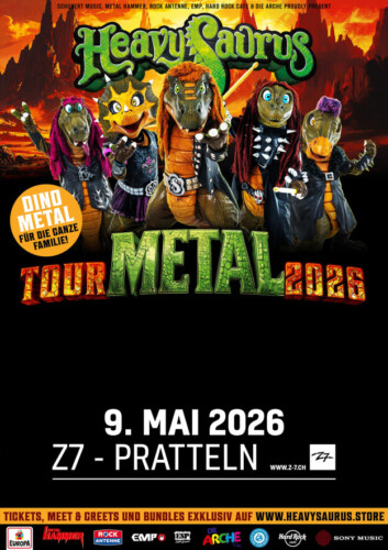 Poster von der Veranstaltung Heavysaurus (METAL Tour 2026) @ Konzertfabrik Z7, Pratteln