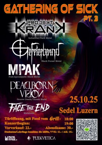 Poster von der Veranstaltung Gathering of Sick pt.3 - Metal Fest @ Sedel, Luzern
