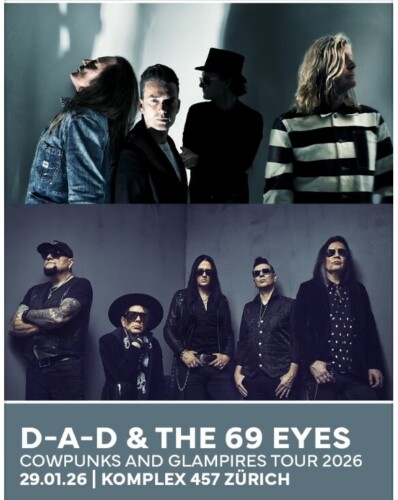 Poster of the event D-A-D & The 69 Eyes - Cowpunks and Glampires Tour at Komplex 457, Zürich