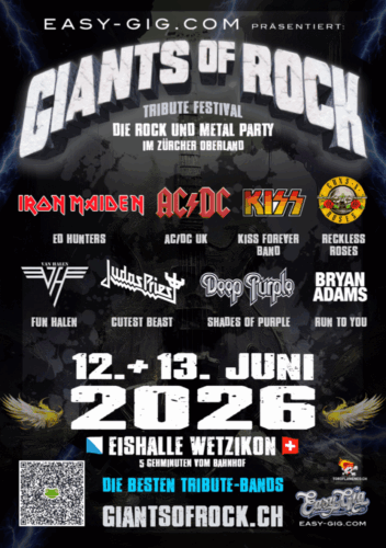 Poster von der Veranstaltung GIANTS OF ROCK Tribute Party Vol. 1 @ Eishalle Wetzikon