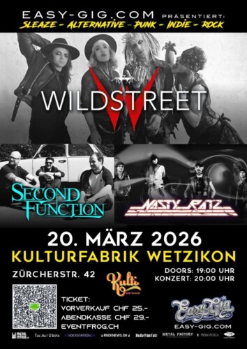 Poster von der Veranstaltung Second Function, Wildstreet & Nasty Ratz @ 