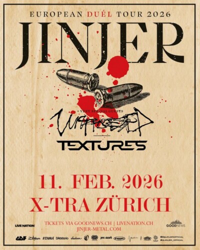 Poster von der Veranstaltung Jinjer, Unprocessed & Textures @ X-TRA, Zürich