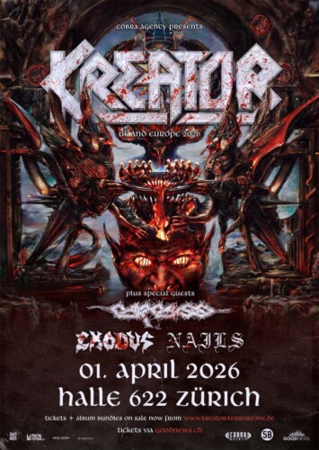 Poster von der Veranstaltung Kreator (Krushers Of The World Tour 2026) @ Halle 622, Zürich