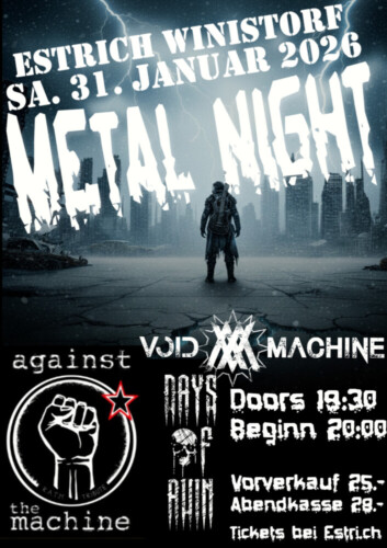 Poster von der Veranstaltung Metal Night @ Estrich, Winistorf