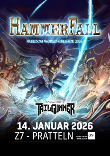 Poster von der Veranstaltung Hammerfall - Freedom World Crusade 592026 @ Konzertfabrik Z7, Pratteln
