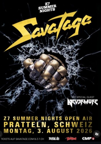 Poster von der Veranstaltung Savatage @ Konzertfabrik Z7, Pratteln