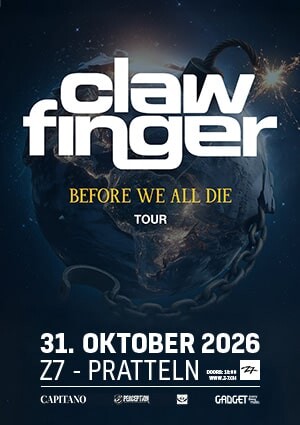 Poster von der Veranstaltung Clawfinger @ Konzertfabrik Z7, Pratteln