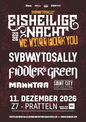 Poster von der Veranstaltung Eisheilige Nacht 2026 (We Will Folk You!) @ Konzertfabrik Z7, Pratteln
