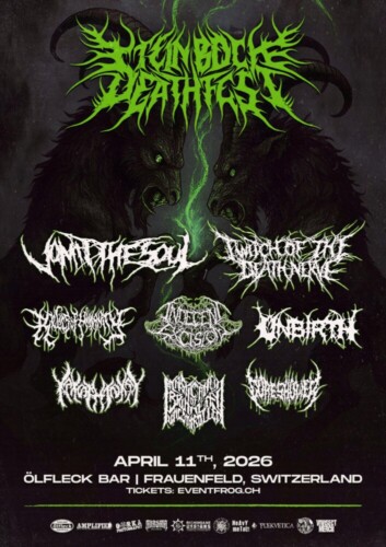 Poster von der Veranstaltung Steinbock Deathfest 2026 @ Ölfleck Event-Bar, Frauenfeld