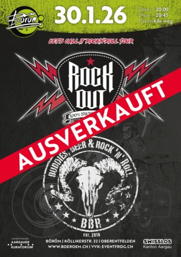 Poster von der Veranstaltung Rock-Out (CH) | BBR (CH) @ Böröm pöm pöm, Oberentfelden