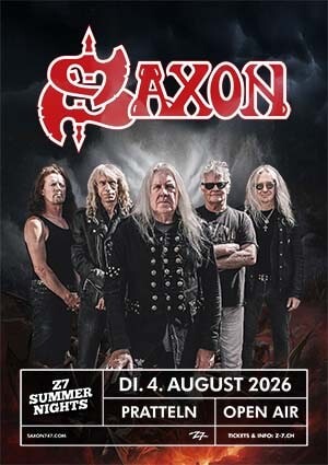 Poster von der Veranstaltung Saxon Z7 Summer Nights Open Air @ Konzertfabrik Z7, Pratteln