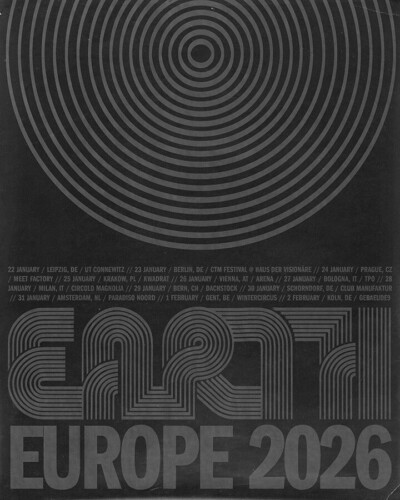 Poster von der Veranstaltung Earth & Nataša Grujović & Steve Moore @ Dachstock Reitschule, Bern