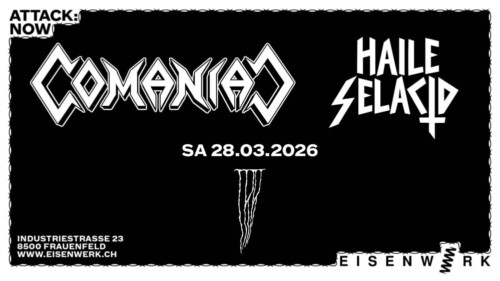 Poster von der Veranstaltung ATTACK NOW w/ Comaniac, Haile Selacid & Irr @ Kultur im Eisenwerk, Frauenfeld