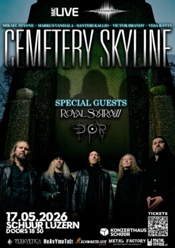 Poster von der Veranstaltung Cemetery Skyline, Royal Sorrow & D'Or @ Konzerthaus Schüür , Luzern