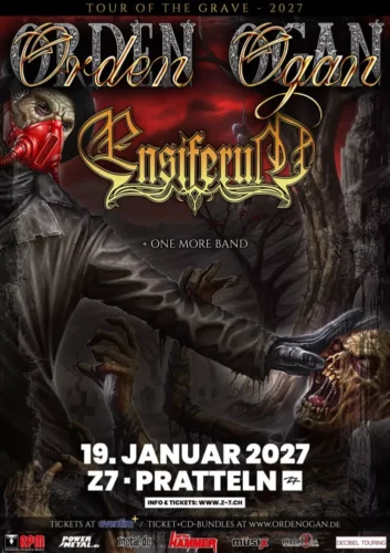 Poster von der Veranstaltung Orden Ogan + Ensiferum (Tour Of The Grave 2027) @ Konzertfabrik Z7, Pratteln